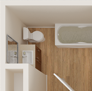 One bedroom floor plan
